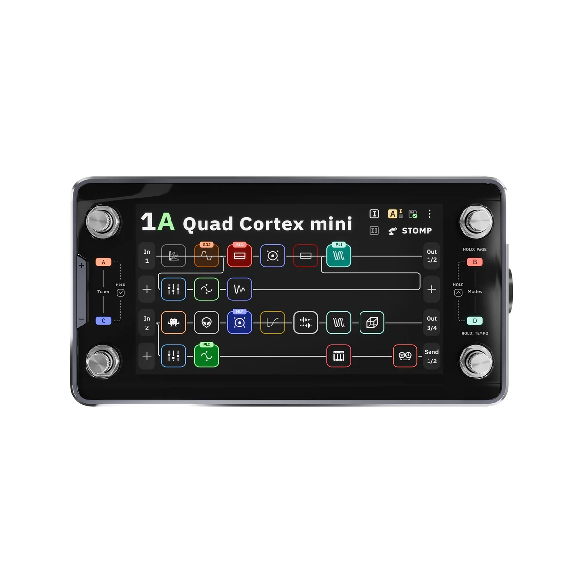 Quad Cortex Mini-1 Pedal Multiefectos Neural DSP Quad Cortex Mini profesional para guitarra y bajo.